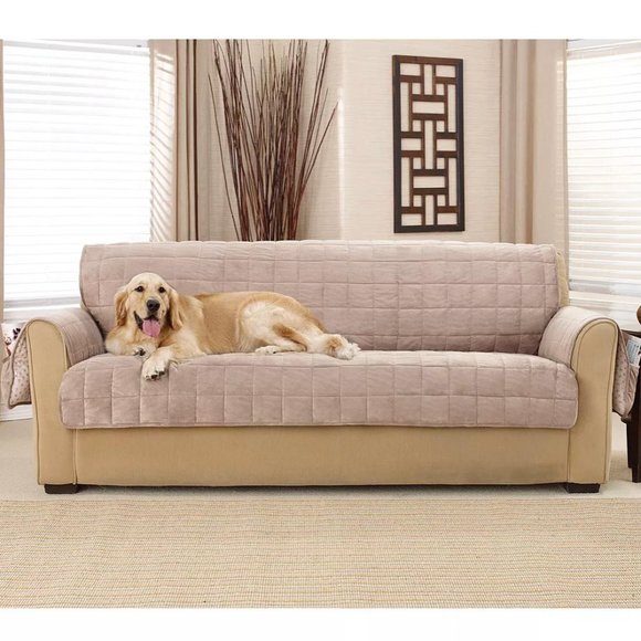 Sure Fit Non-Skid Velvet Sofa Furniture Slipcover - Picture 1 of 3